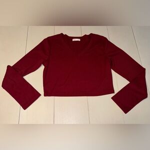 Romwe Longsleeved Gray Crop Top Size Large